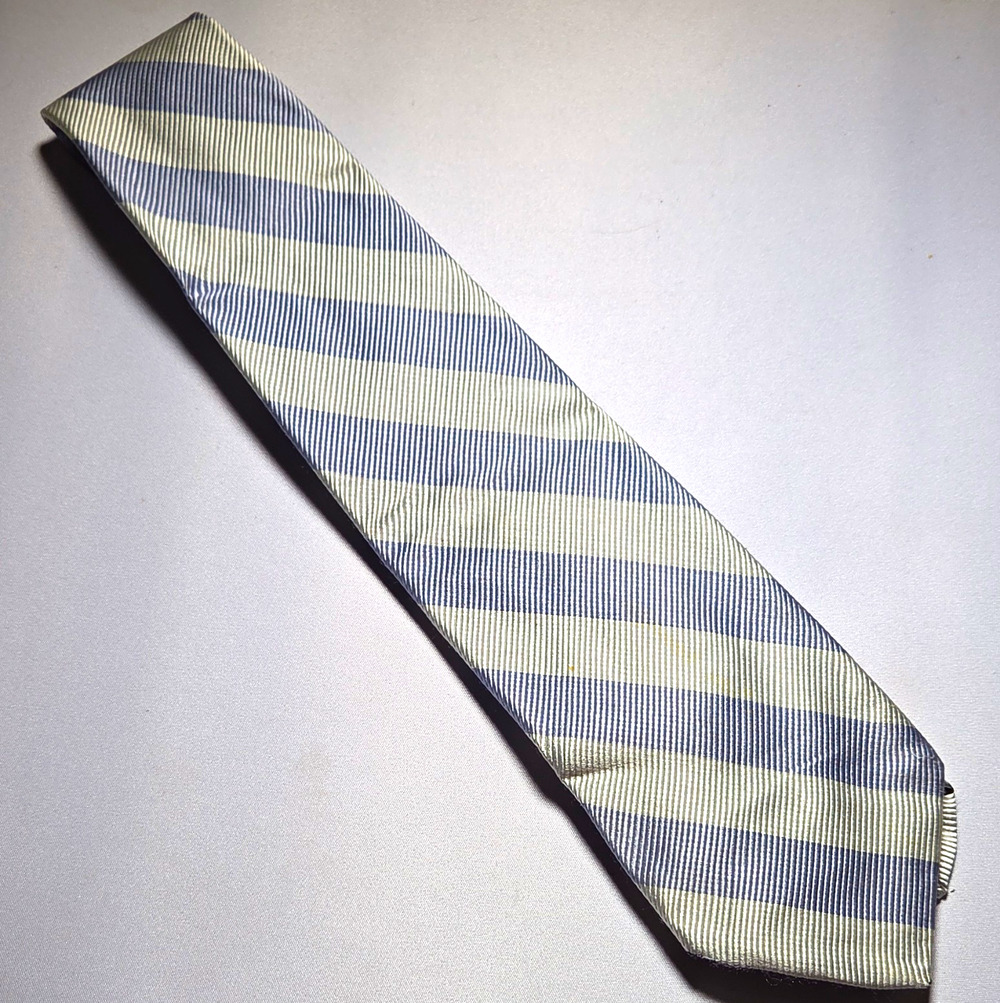 Robert Talbott 50% Silk Woven Striped Standard/Classic Tie Blue White Men